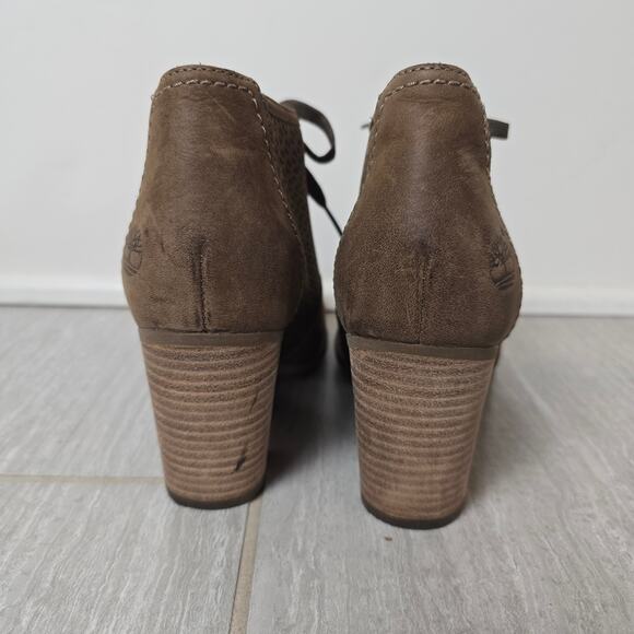 Womens Timberland Rudston Lt Brown Leather Lace Up Shoe Boots 6.5 - Picture 3 of 6